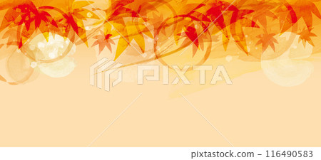 橘色水彩秋葉背景材質 橘色水彩秋葉背景材質 116490583