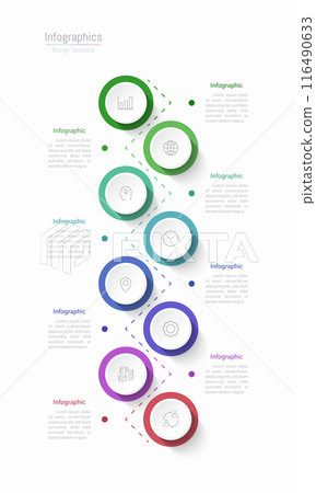 Infographic 8 options design elements for your business data. Vector Illustration. 116490633