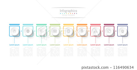 Infographic 9 options design elements for your business data. Vector Illustration. Infographic 9 options design elements for your business data. Vector Illustration. 116490634