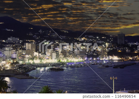 Atami cityscape at dusk, Atami city, Shizuoka prefecture 116490654