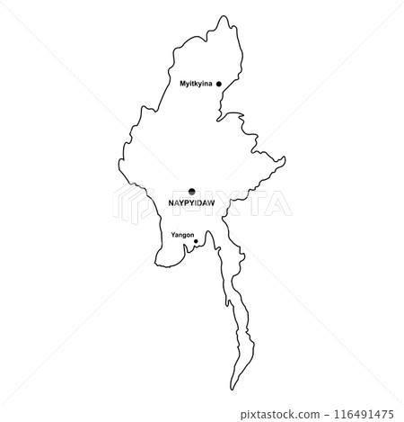 Myanmar country map Myanmar country map 116491475