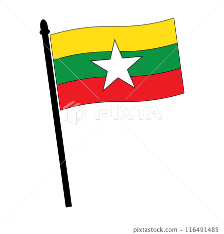 Myanmar flag logo Myanmar flag logo 116491485