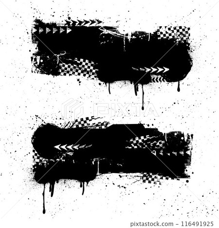 Two racing black grunge frames 116491925