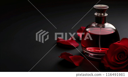 紅玫瑰和香水瓶 116491981