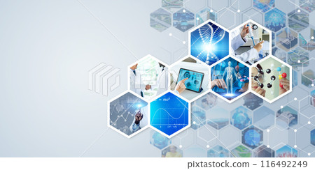 Medical science technology horizontal visual for banners and advertisements Medical science technology horizontal visual for banners and advertisements 116492249