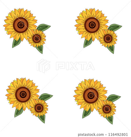 我們創建了 PNG 格式的向日葵，因此您可以將其貼在明信片、A4 紙或任何您喜歡的東西上並欣賞它。 116492801