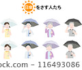 People using parasols to prevent heatstroke 116493086
