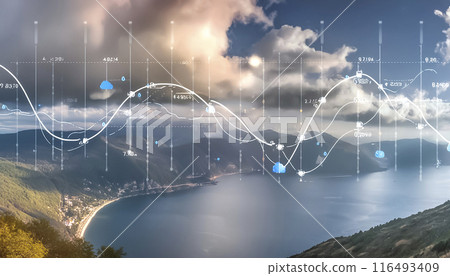 CG material: Weather data and landscape background image material 116493409