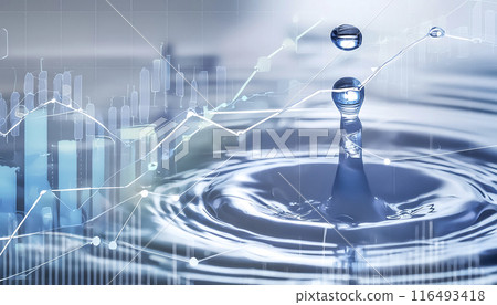 CG material: Holographic information and SDGs image material on water resources 116493418