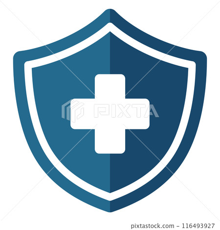 Shield and medical symbol icon 116493927