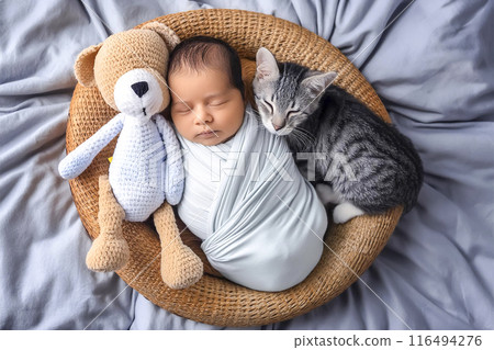 CG material: Image of a baby sleeping in bed CG material: Image of a baby sleeping in bed 116494276