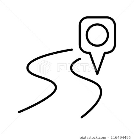 Road map relocation icon. Map marker pointer. GPS location symbol. 116494495