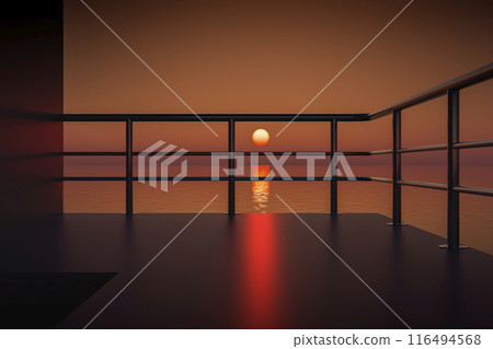 Sunset overlooking the ocean 116494568