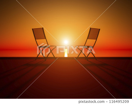 Two beach chairs 116495209