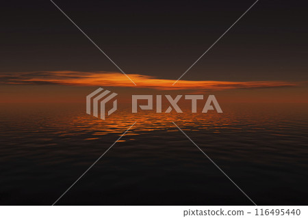 Sunset over the water 116495440