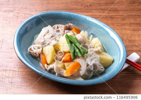 Salted rice malt and meat and potatoes Salted rice malt and meat and potatoes 116495906