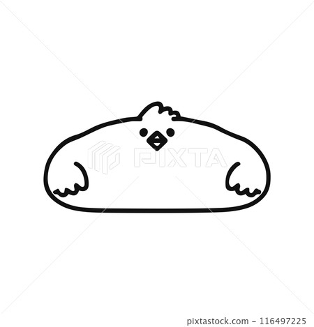 Cute and relaxed bird line drawing 116497225