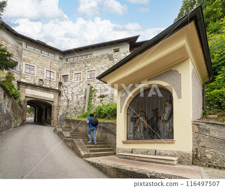 Felix gate, a historic fortification in Salzburg, Austria 116497507