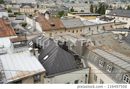 panoramic view of  Salzburg from Kapuzinerberg north site. 116497508