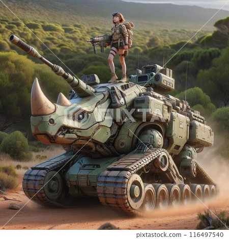Self-Defense Forces officer riding a tank Self-Defense Forces officer riding a tank 116497540