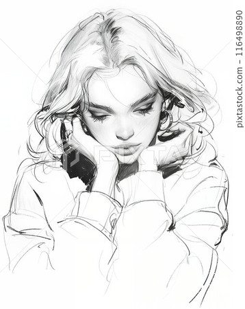 描繪美麗女人AI的素描 描繪美麗女人AI的素描 116498890