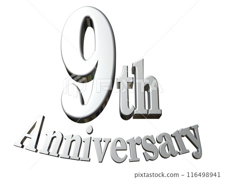 3DCG text "9th Anniversary" 116498941