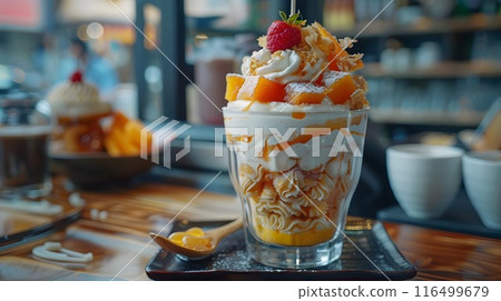 Tempting Sweet Potato and Ginger Parfait Showcased in Trendy Tokyo Dessert Bar 116499679