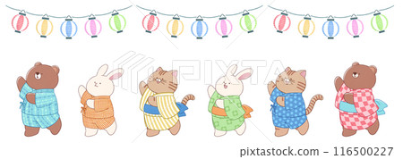 動物表演盂蘭盆舞和燈籠 116500227