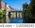 Ljubljanica River, downtown Ljubljana. Slovenia 116500243