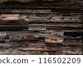 Rustic wooden wall overlapping 116502209