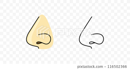 Nose, nostril, respiratory system, graphic design. Sense organs, smell, sense of smell and smelling, vector design and illustration Nose, nostril, respiratory system, graphic design. Sense organs, smell, sense of smell and smelling, vector design and illustration 116502366