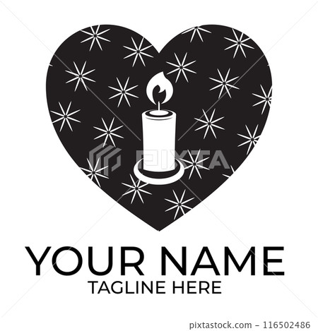 Romantic candlelight icon logo Romantic candlelight icon logo 116502486