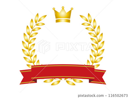 帶有月桂樹和皇冠的簡單排名框架 116502673
