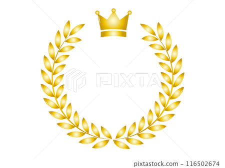 Simple ranking frame with laurel and crown Simple ranking frame with laurel and crown 116502674