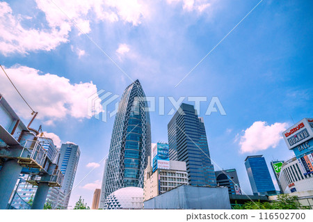 Tokyo cityscape in Japan Redevelopment of the west exit of Shinjuku Station. (Demolition of Odakyu Department Store is progressing). Buildings in front of the station = July 5, 2024 116502700