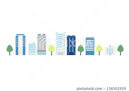 一座城市的平面圖（組），建築物並排排列 116502939