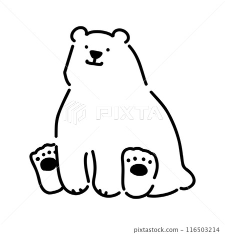 Simple illustration of a polar bear, full body 116503214