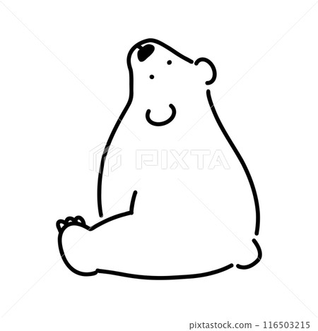 Simple illustration of a polar bear, full body 116503215