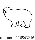 Simple illustration of a polar bear, full body 116503216