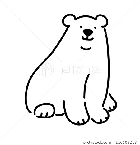 Simple illustration of a polar bear, full body 116503218