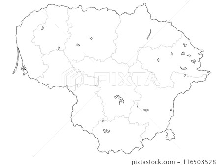 Blank map Lithuania 116503528