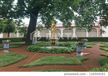 view to the Monplaisir Palace park of Peterhof, Saint-Petersburg 116504261