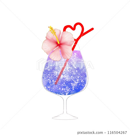 Juice garnished with hibiscus 116504267