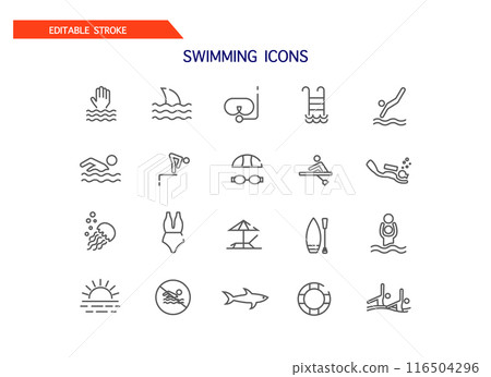 Swimming icons Swimming icons 116504296