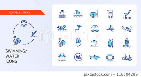 Swimming icons Swimming icons 116504299