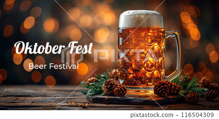 background, banner, poster with space for text at Oktoberfest. 116504309