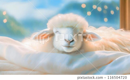 Sleeping sheep illustration (AI generated material) Sleeping sheep illustration (AI generated material) 116504720