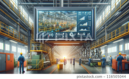 Digital signage installed in the factory Digital signage installed in the factory 116505044