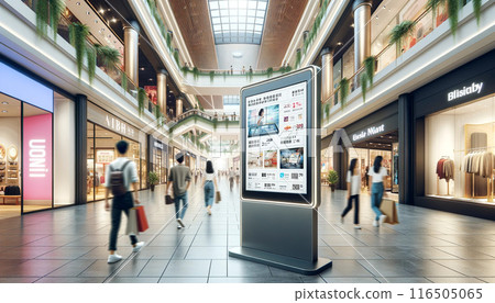 Digital signage installed in a shopping mall Digital signage installed in a shopping mall 116505065