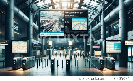 安裝在車站的數字標牌 安裝在車站的數字標牌 116505085